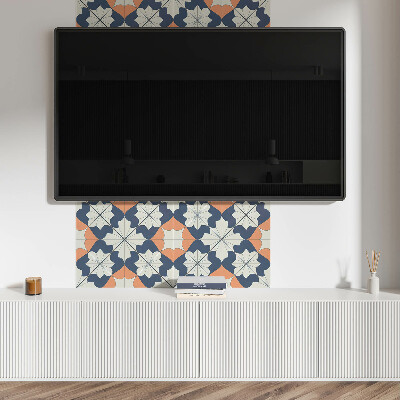Panou decorativ bucatarie pătrat Flori într-un stil geometric modern