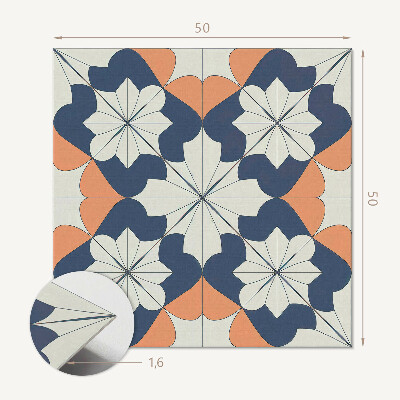 Panou decorativ bucatarie pătrat Flori într-un stil geometric modern