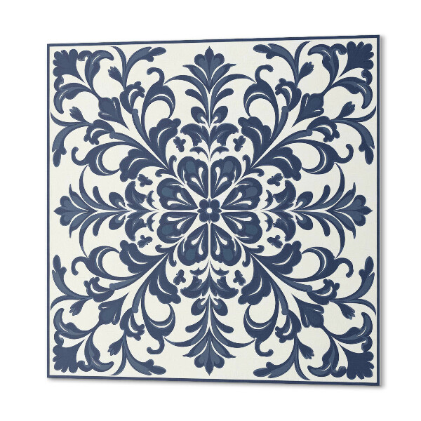 Panou decorativ bucatarie pătrat Flori însoțite de frunze
