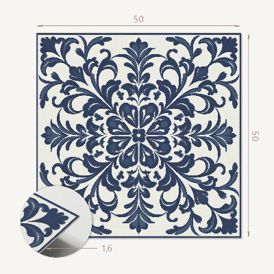 Panou decorativ bucatarie pătrat Flori însoțite de frunze