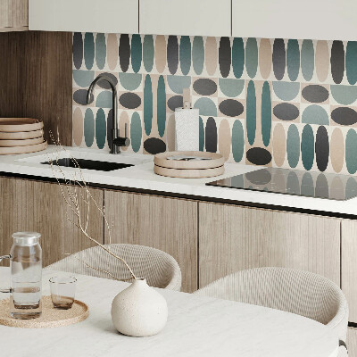 Panou decorativ bucatarie pătrat Modele ovale elegante într-o versiune modernă