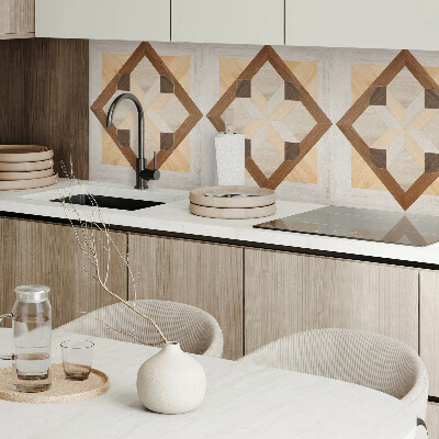 Panou decorativ bucatarie pătrat Model pătrat cu linii geometrice