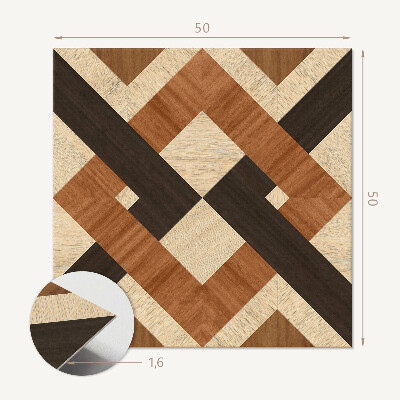 Panou decorativ pătrat Model geometric din lemn