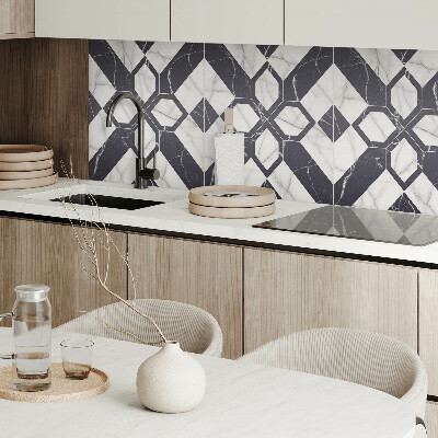 Panou decorativ bucatarie pătrat Motive geometrice inspirate din marmură