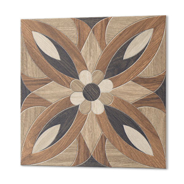 Panou decorativ bucatarie pătrat Motiv floral cu elemente din lemn