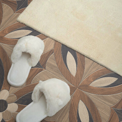 Panou decorativ bucatarie pătrat Motiv floral cu elemente din lemn