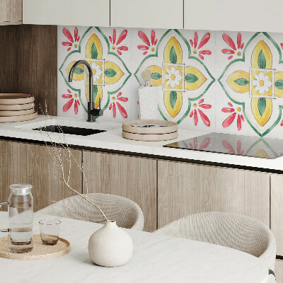 Panou decorativ bucatarie pătrat Rame cu model floral