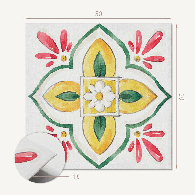 Panou decorativ bucatarie pătrat Rame cu model floral