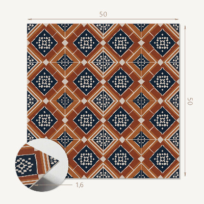 Panou decorativ pătrat Model geometric în maro și alb