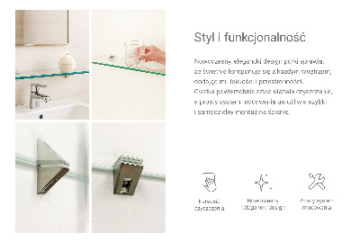 Raft de sticlă agățat transparentă