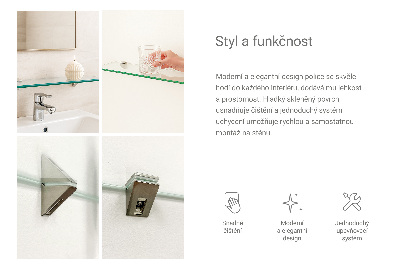 Raft de sticlă agățat transparentă