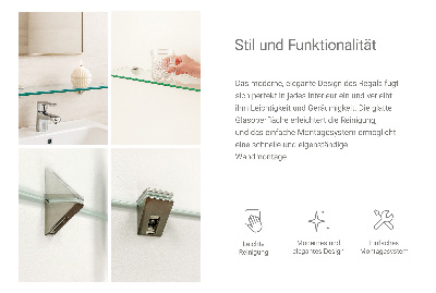 Raft de sticlă agățat transparentă