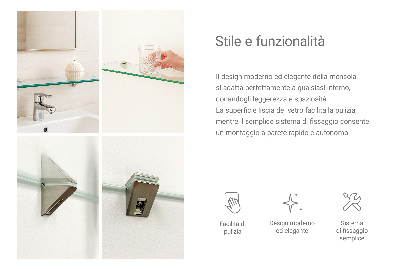 Raft de sticlă agățat transparentă