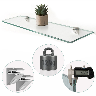 Raft de sticlă agățat transparentă