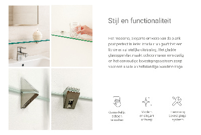 Raft de sticlă agățat transparentă