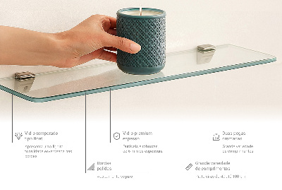 Raft de sticlă agățat transparentă