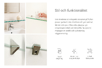 Raft de sticlă agățat transparentă