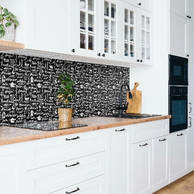 Panou decorativ PVC Semne de bucătărie alb-negru