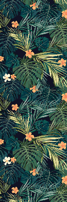 Roleta textila Frunze și flori tropicale