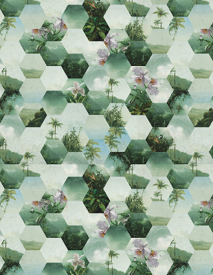 Stor geam Hexagoni verzi