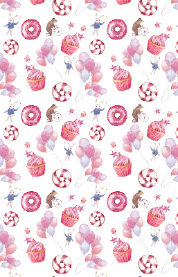 Roleta textila Donuturi și iepuri roz baloane