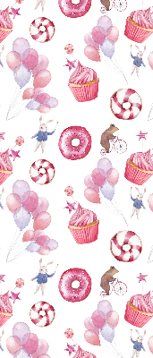 Roleta textila Donuturi și iepuri roz baloane