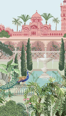 Roleta geam interior Palat cu o grădină