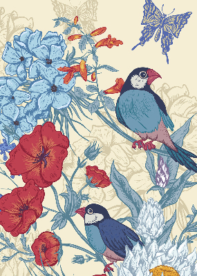 Roleta Păsări printre flori