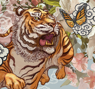 Roleta Tiger în flori