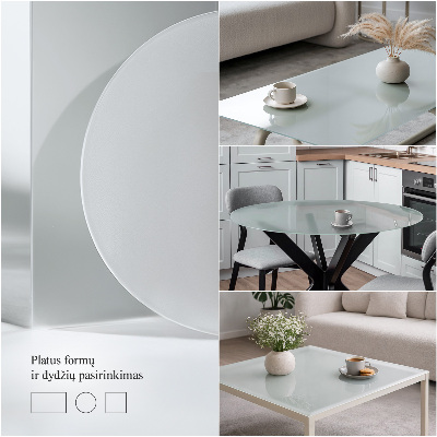 Blat de masă pentru bucătărie, rotund semitransparent