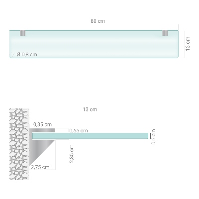 Raft baie perete semitransparentă