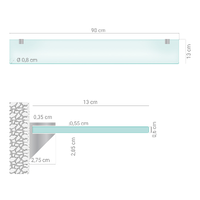 Raft baie perete semitransparentă
