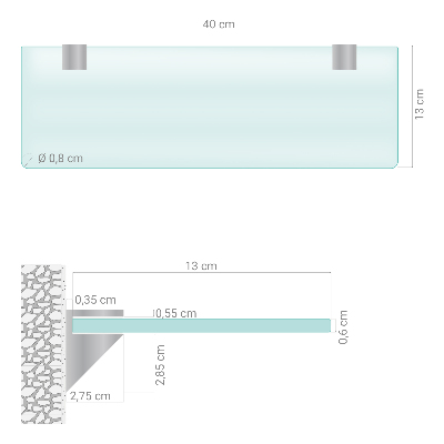 Raft baie perete semitransparentă