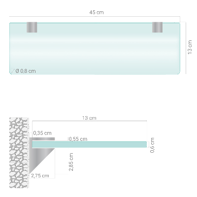 Raft baie perete semitransparentă