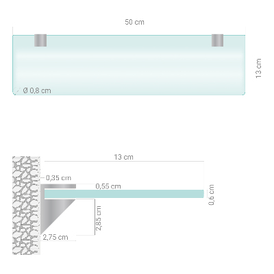 Raft baie perete semitransparentă