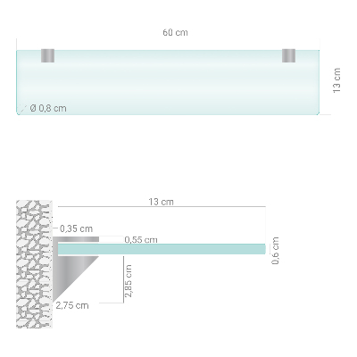 Raft baie perete semitransparentă