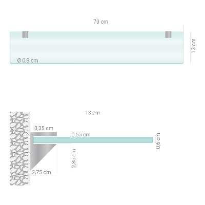 Raft baie perete semitransparentă