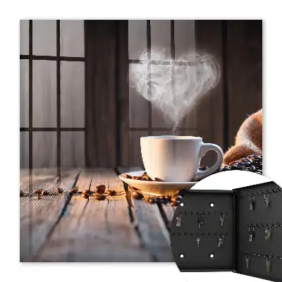 Inimă de cafea pe masă
