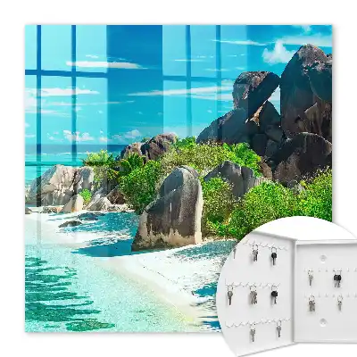 O plajă tropicală cu verdeață luxuriantă
