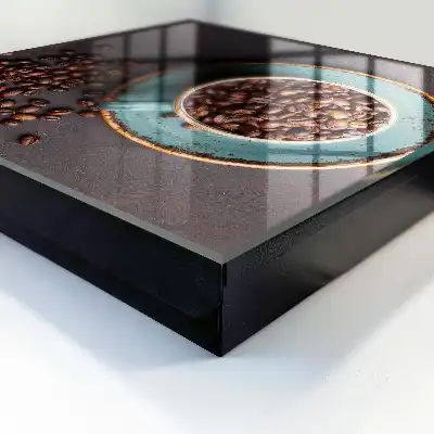 Farfurie turcoaz cu boabe de cafea