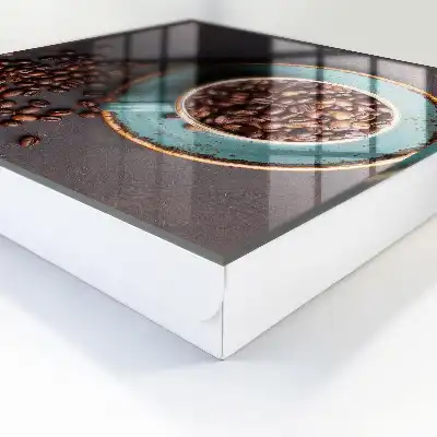 Farfurie turcoaz cu boabe de cafea
