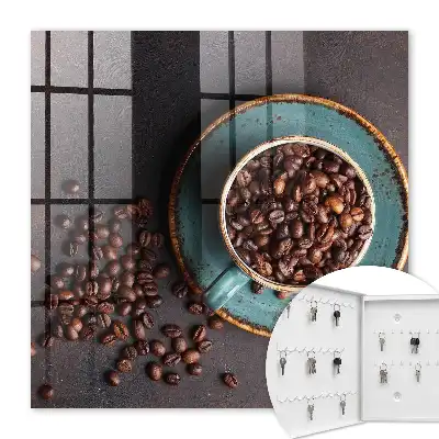 Farfurie turcoaz cu boabe de cafea