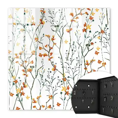 Model floral pe fundal alb
