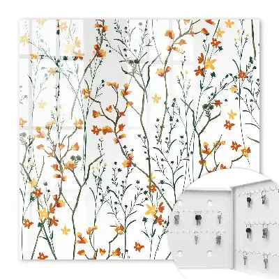 Model floral pe fundal alb