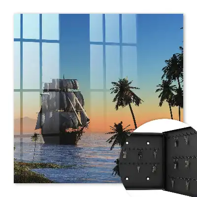 Palmier soare cu vele pe mare