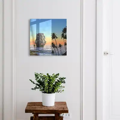 Palmier soare cu vele pe mare