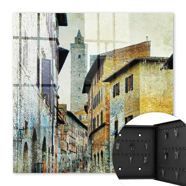 Stradă mediteraneană din cărămidă și piatră