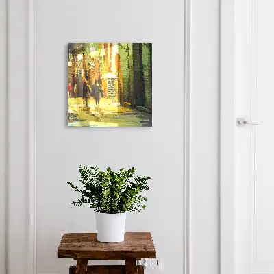 Oraș de noapte cu tonuri de verde