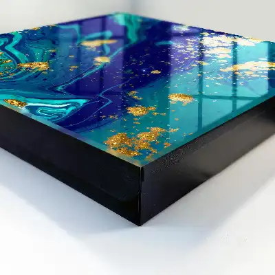 Abstracție colorată în turcoaz și albastru marin