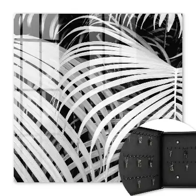 Frunze de palmier alb-negru